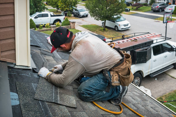 Professional Roofing technician working in Platina, CA
